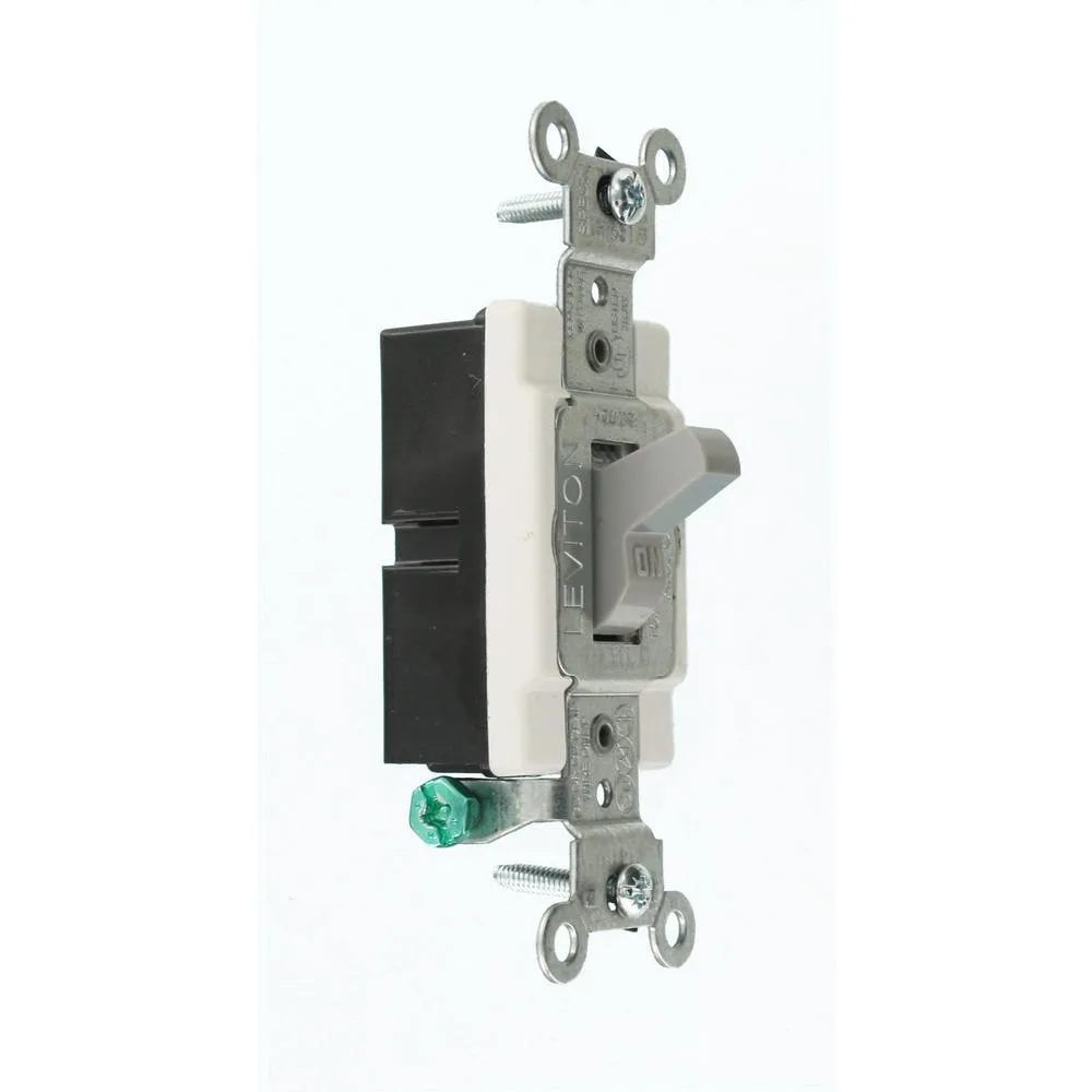 15 Amp Commercial Grade Single Pole Toggle Switch, Gray, photo 2 of 8
