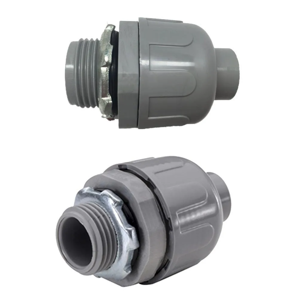 HYDROMAXX (100-Pack) 3/4 in. Dia Liquid Tight Non Metallic Electrical PVC Conduit Straight Fitting Connector, photo 2 of 6