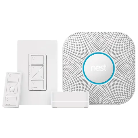 Caseta Wireless Smart Dimmer Starter Kit with Nest Protect Smoke and Carbon Monoxide Detector