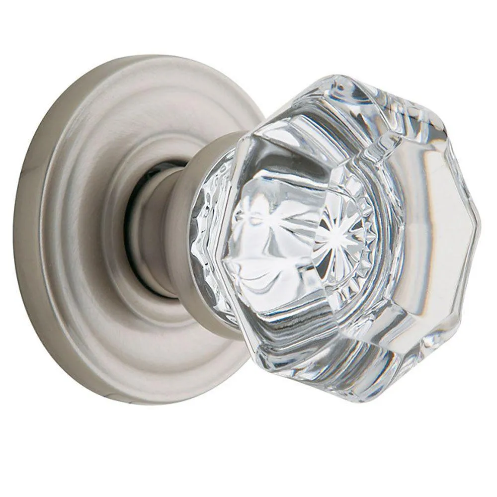 Filmore Satin Nickel Hall/Closet Crystal Door Knob, photo 2 of 8