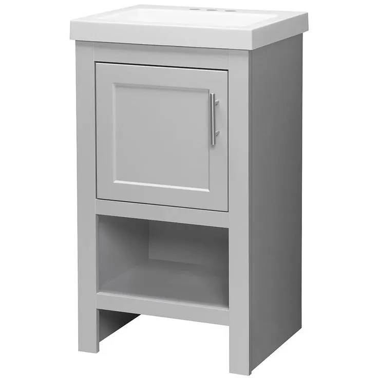 Spa 18-1/2 in. W Bath Vanity in Dove Gray with Cultured Marble Vanity Top in White with White Sink, photo 7 of 11