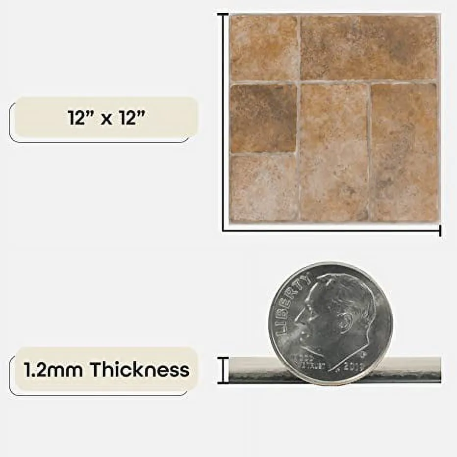 Achim Nexus Self-Adhesive Vinyl Floor Tile, Quartose Granite – 12 x 12 in, 1.2mm, 20 Tiles/20 sq ft, photo 3 of 8