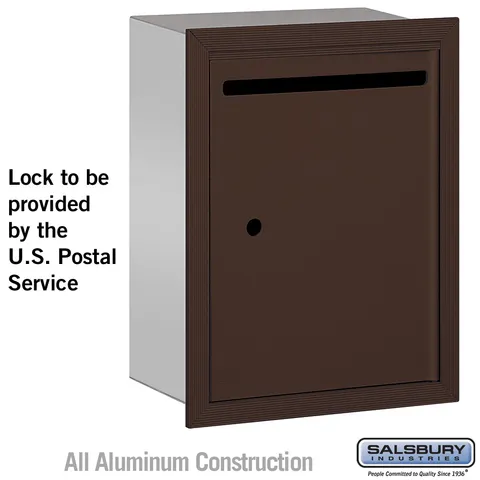 Recessed Mounted Bronze Letter Box with USPS Access