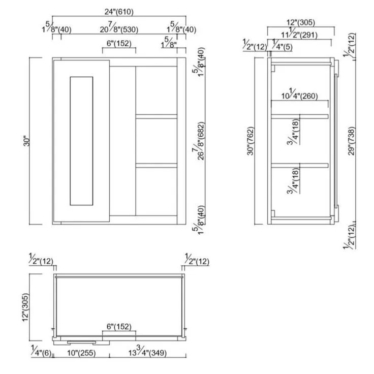Brookings Plywood Ready to Assemble Shaker 24x30x12 in. 1-Door Blind Wall Kitchen Cabinet in White, photo 13 of 15