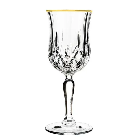 Opera Gold Collection Set of 4 Crystal Wine Glass with Gold Rim