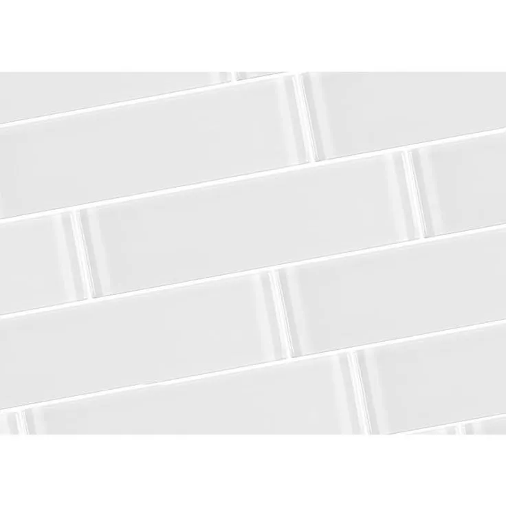 ABOLOS Metro Snow White Subway 3 in. x 12 in. Glossy Glass Wall Tile (10 sq. ft. / case), photo 3 of 4