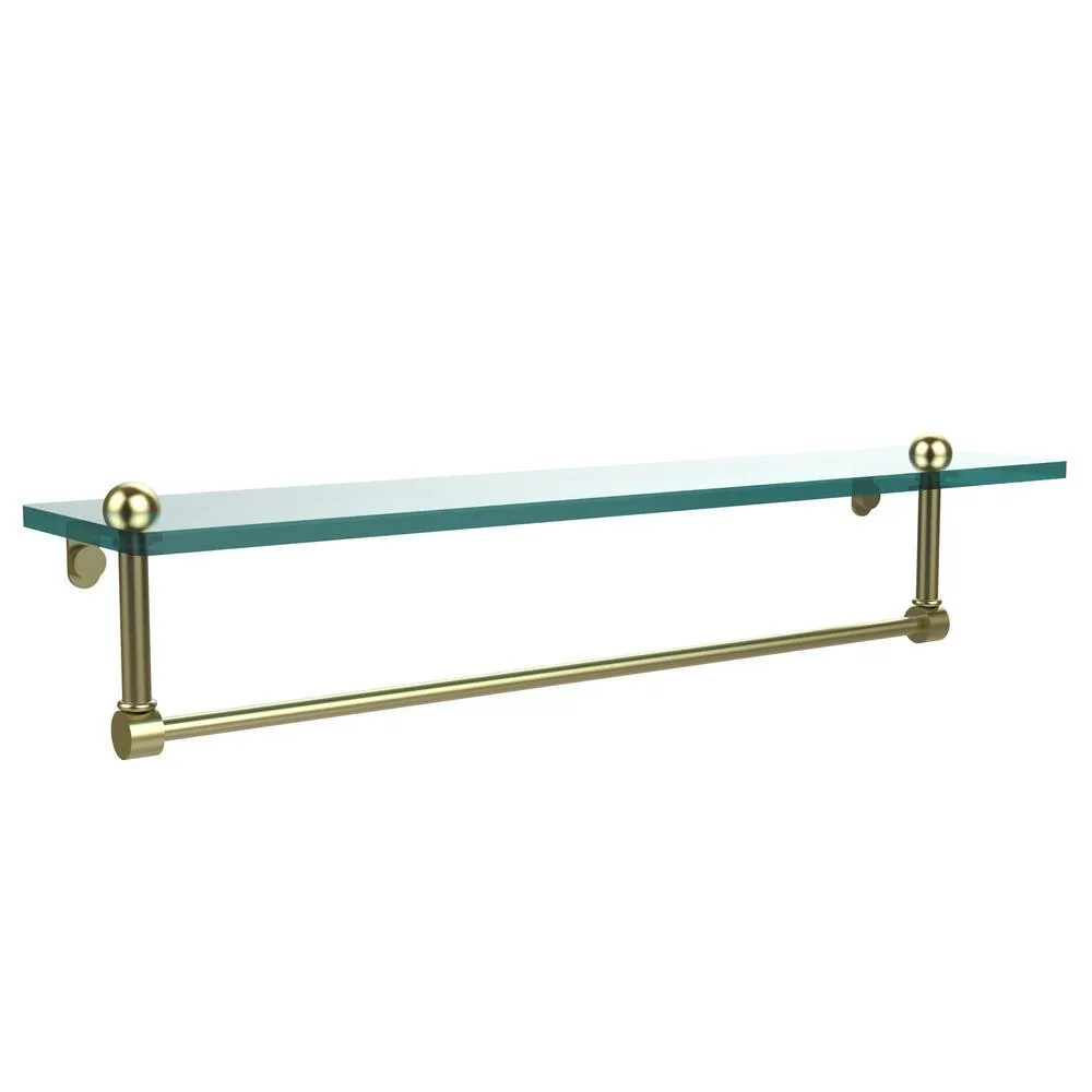 Allied Brass 22 in. L x 5 in. H x 5 in. W Clear Glass Vanity Bathroom Shelf with Towel Bar in Antique Bronze, photo 7 of 15