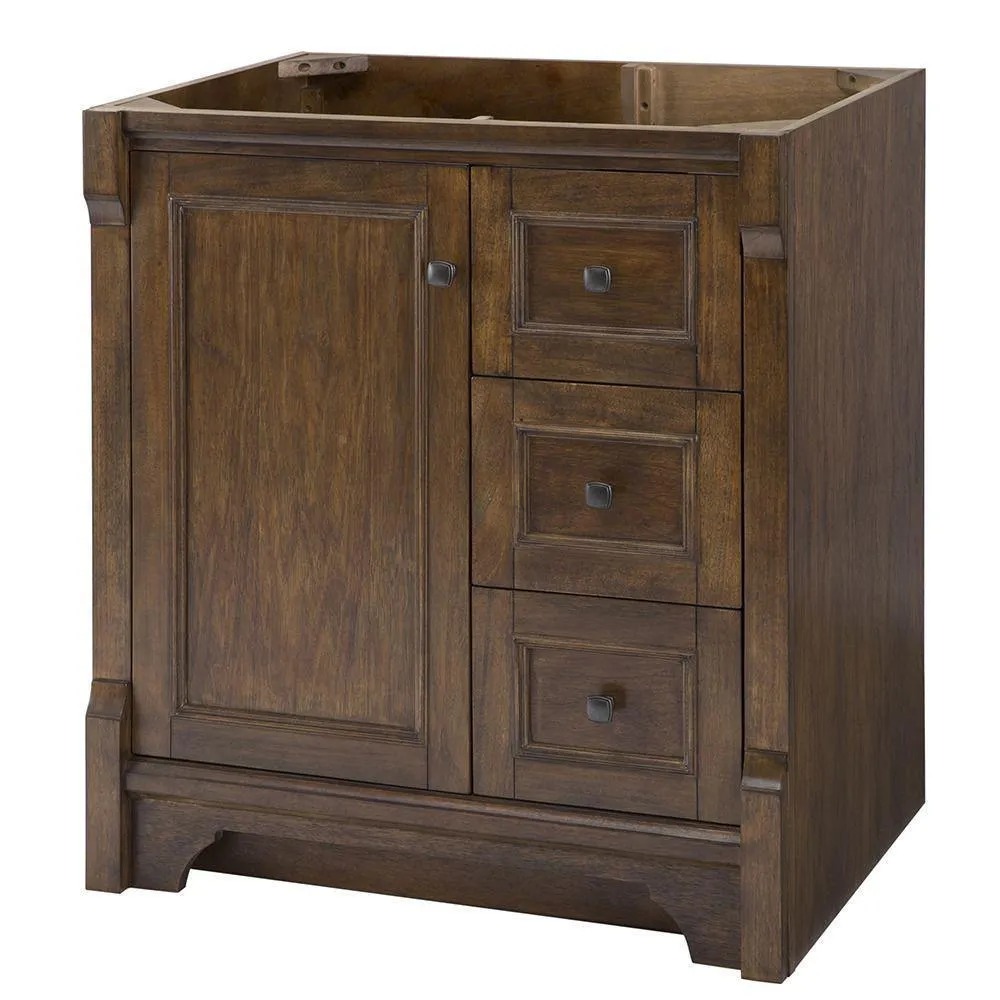 Creedmoor 48 in. W Bath Vanity Cabinet Only in Walnut with Right Hand Drawers, photo 10 of 12