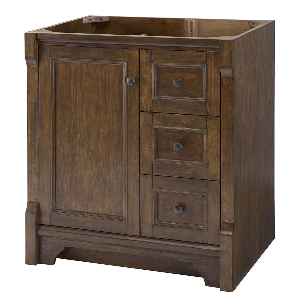 Creedmoor 36 in. W Bath Vanity Cabinet Only in Walnut with Left Hand Drawers, photo 9 of 11