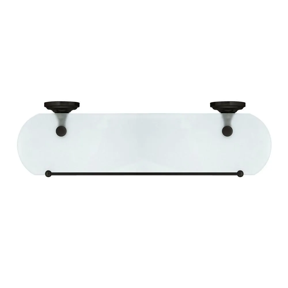 MODONA Viola 20 in. Frosted Glass Shelf with Rail in Rubbed Bronze, photo 4 of 8