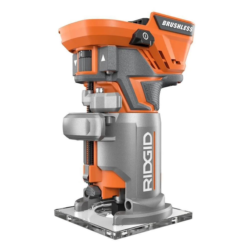 RIDGID 18-Volt Cordless Brushless 1/4 in. Compact Router with 1.5 Ah Lithium-Ion Battery, photo 3 of 13