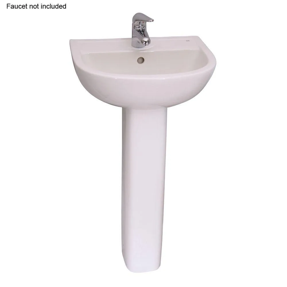 Compact 450 18 in. Pedestal Combo Bathroom Sink for 8 in. Widespread in White, photo 7 of 7