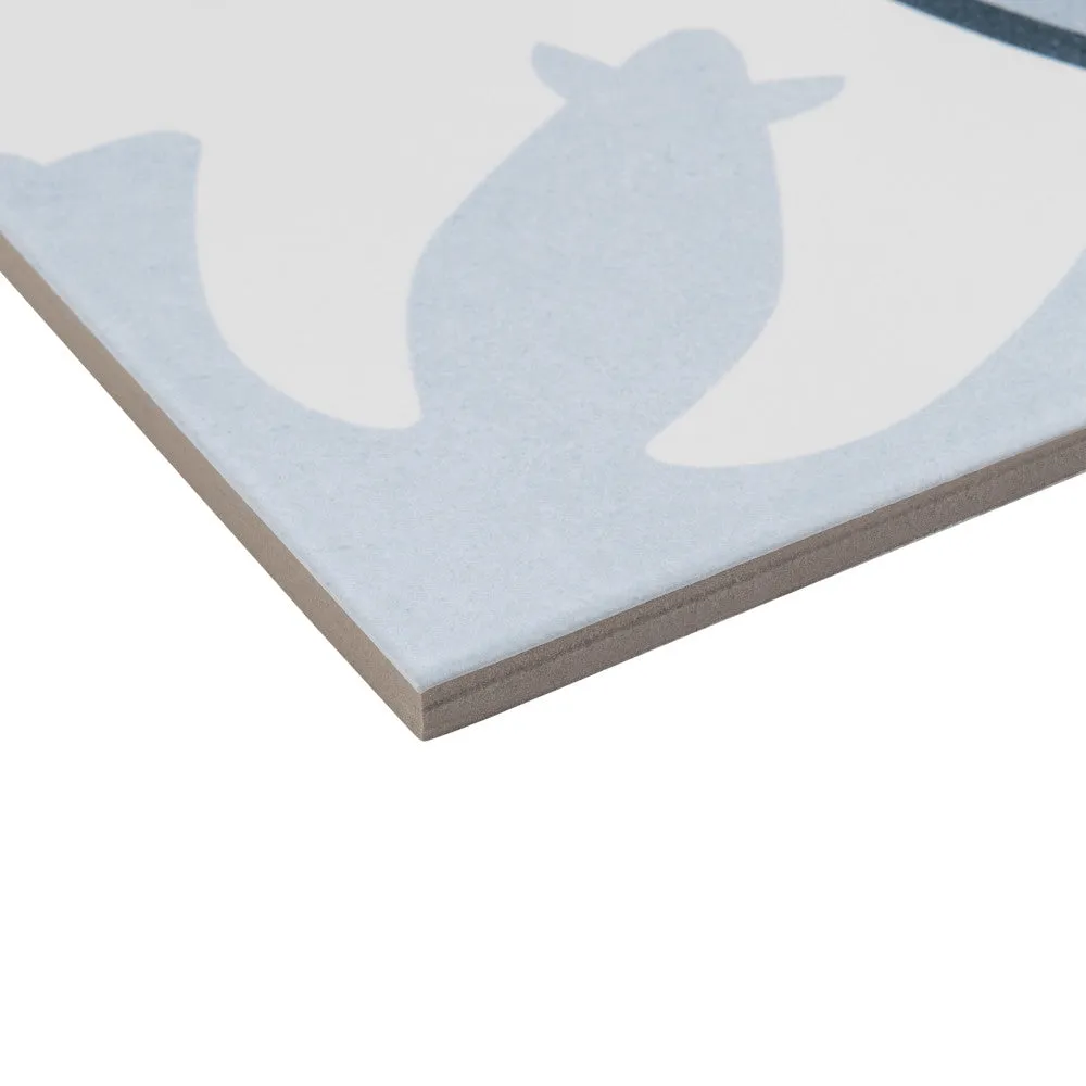 Merola Tile Lacour Artic Encaustic 9-3/4 in. x 9-3/4 in. Porcelain Floor and Wall Tile (11.11 sq. ft. / case), photo 5 of 8