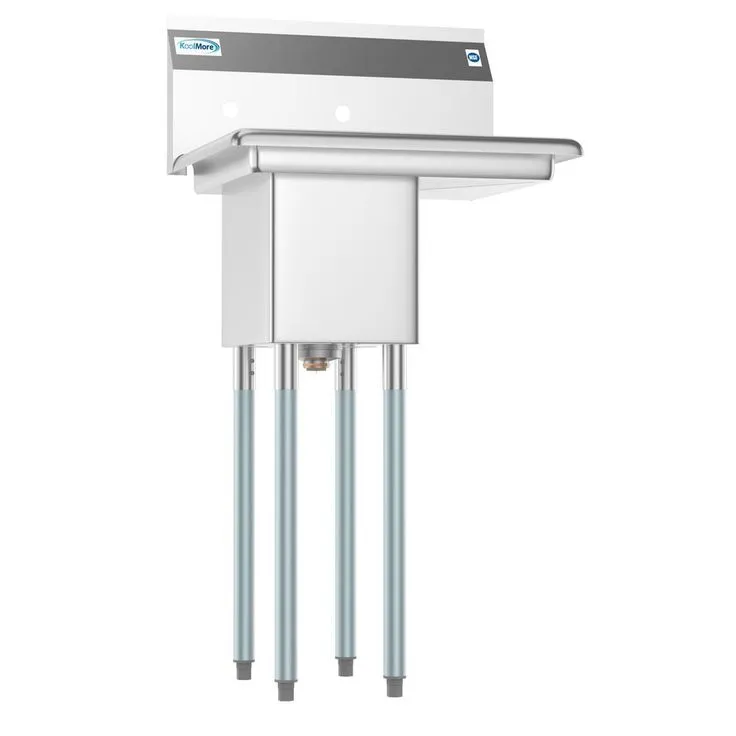 Freestanding Stainless Steel 23 in. 2-Hole 1-Compartment Commercial Kitchen Sink with Right Drainboard, photo 4 of 8