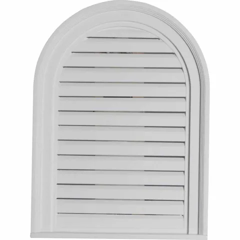 18 × 24 in Round Top Primed Polyurethane Paintable Gable Louver Vent
