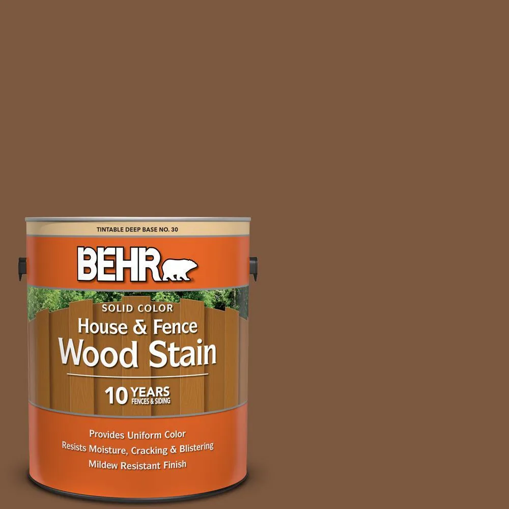 BEHR 5 gal. #SC-110 Chestnut Solid Color House and Fence Exterior Wood Stain, photo 12 of 12