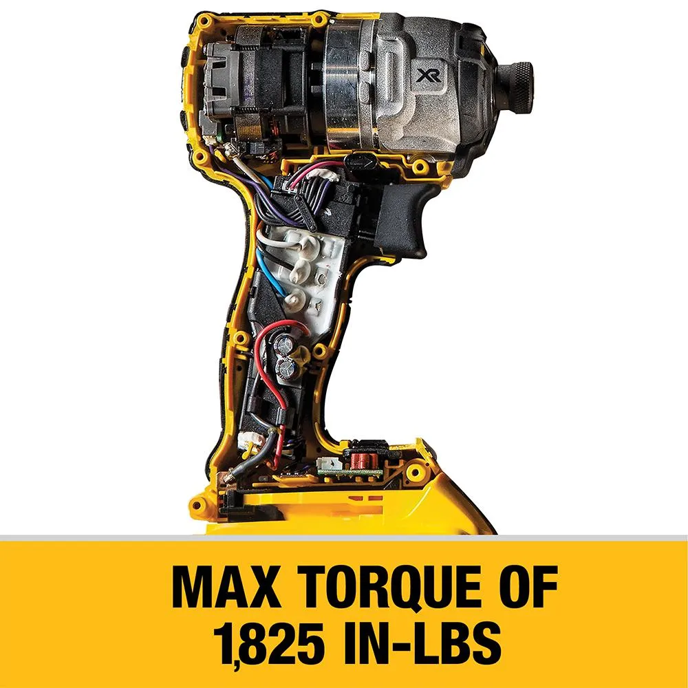 DEWALT 20-Volt MAX XR Lithium-Ion Cordless Brushless 1/4 in. Cordless 3-Speed Impact Driver with (2) Batteries 4Ah and Charger, photo 6 of 16