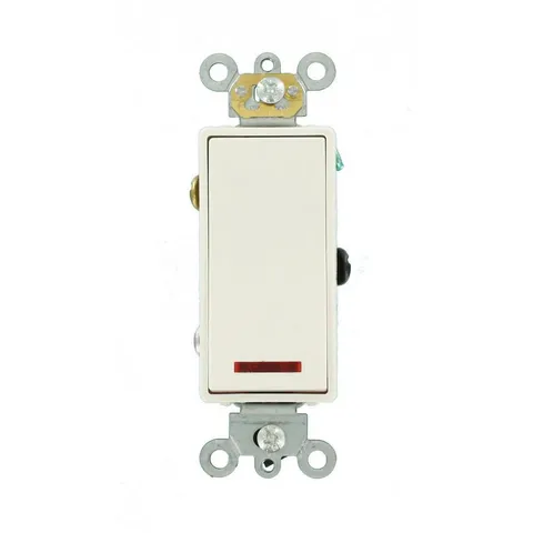 20 Amp Decora Plus Commercial Grade Single Pole Rocker Switch with Pilot Light