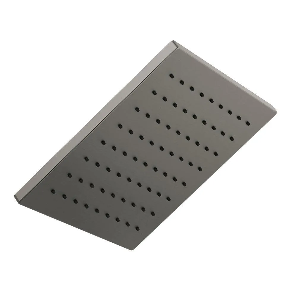 1-Spray 11.8 in. Single Wall Mount Square Fixed Rain Shower Head in Matte Black, photo 8 of 10