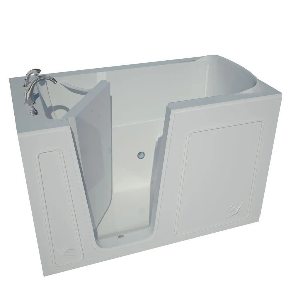 NOVA Heated Rampart 5 ft. Walk-in Non-Whirlpool Bathtub with 6 in. Tile Easy Up Adhesive Wall Surround in White, photo 9 of 12