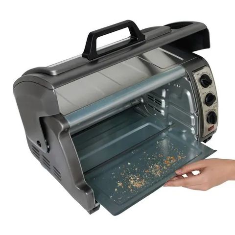 Easy Reach 1400 W 6-Slice Gray Convection Toaster Oven with Built-In Timer