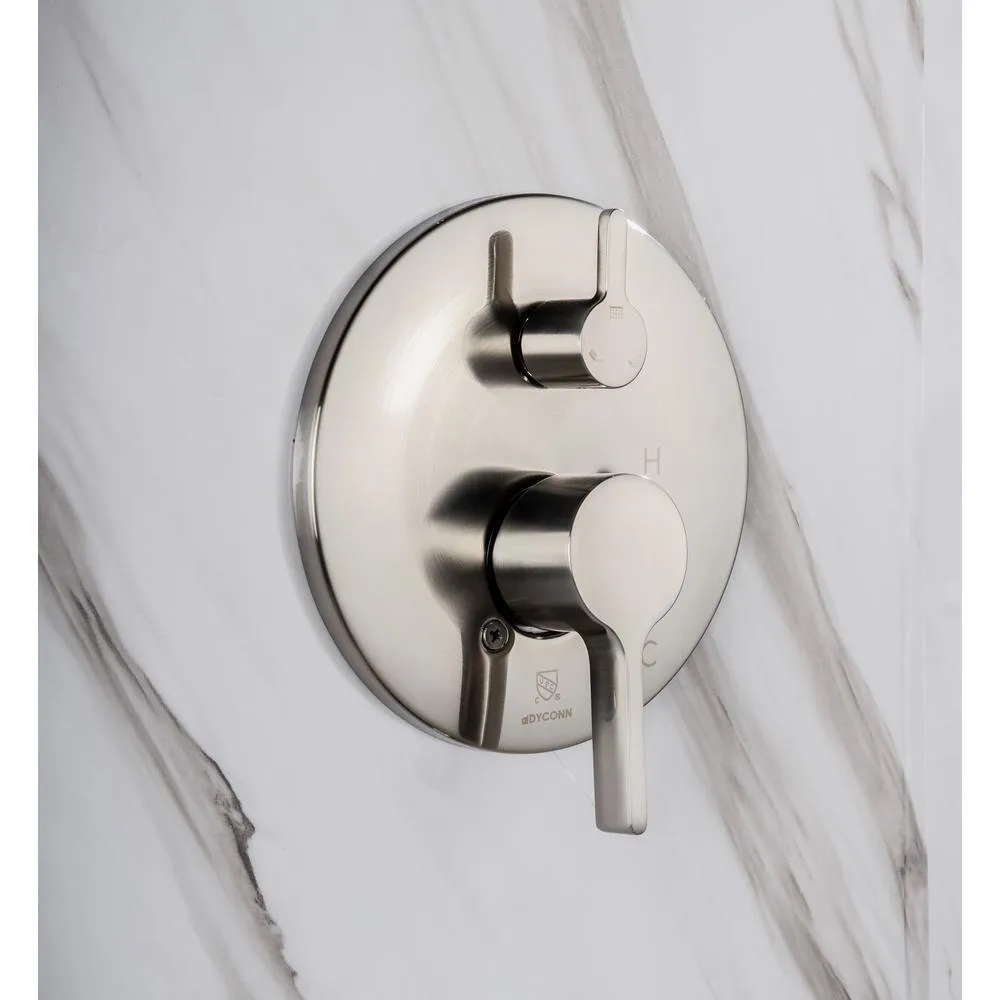 Rain 2-Handle Tub and Shower Faucet System with 3-Setting with 304T Stainless Steel in Brush Nickel(Valve Included), photo 3 of 5