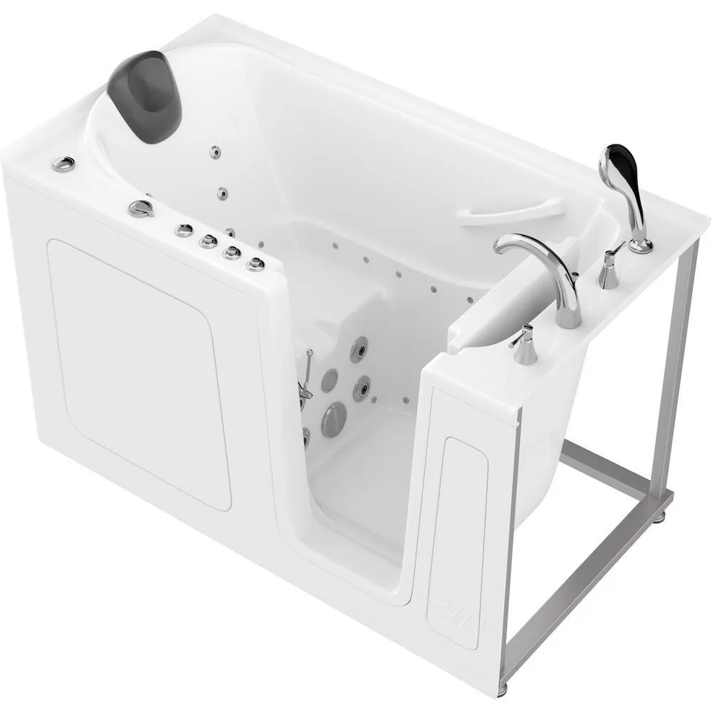 Universal Tubs Safe Premier 59.6 in. x 60 in. x 32 in. Right-Drain Walk-In Air & Whirlpool Bathtub in White, photo 9 of 17