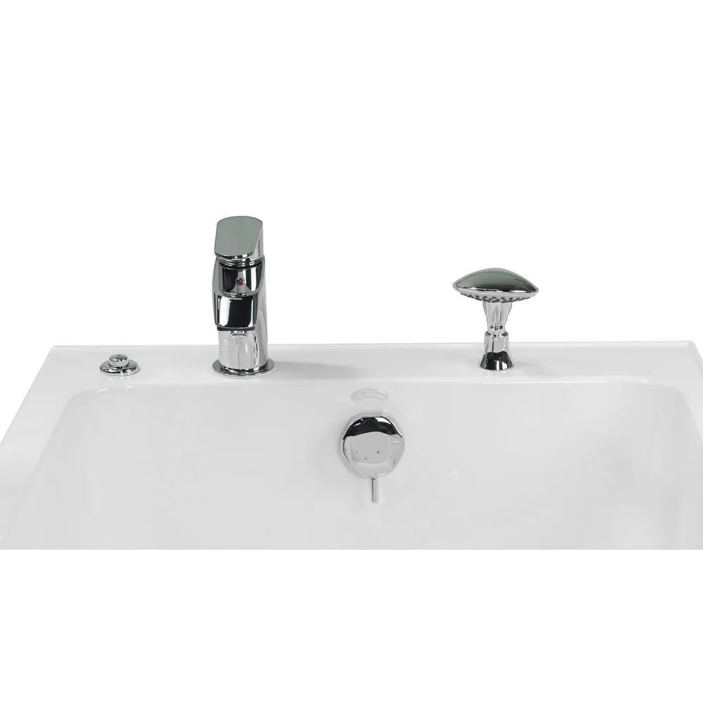 Ella Laydown 72 in. Walk-In Whirlpool Bathtub, White, Fast-Fill 2-Piece Faucet, Left-Hand Drain, Left-Hinged Glass Door, photo 8 of 17