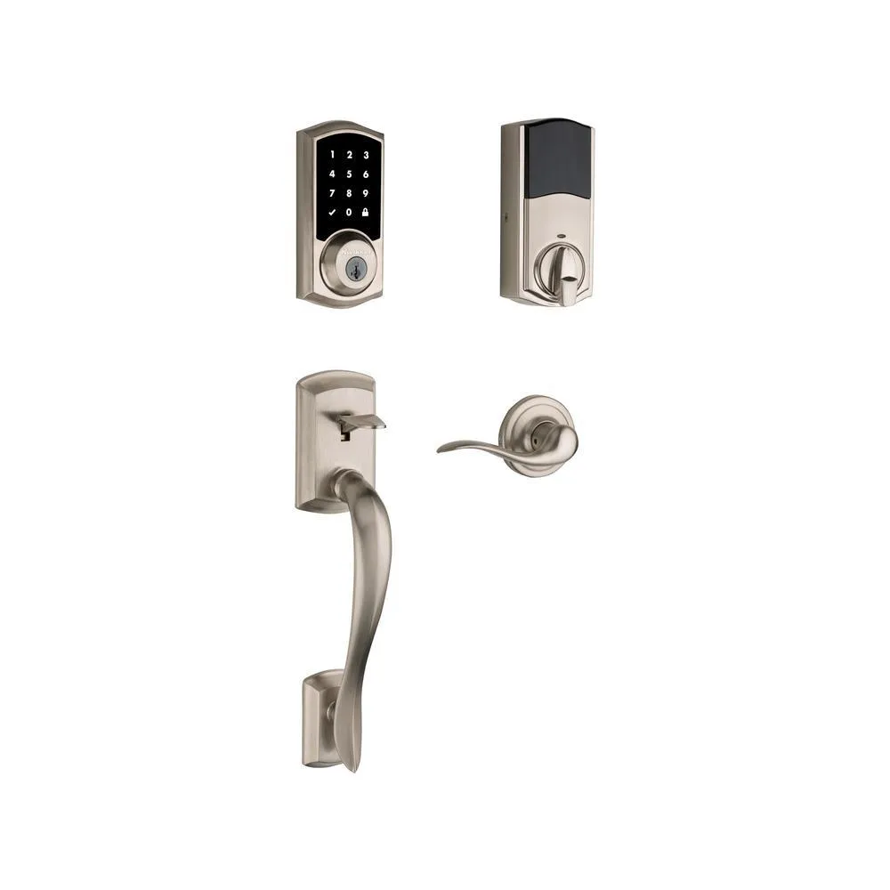 Kwikset SmartCode 915 Touchscreen Venetian Bronze Single Cylinder Electronic Deadbolt with Avalon Handleset and Tustin Lever, photo 2 of 7