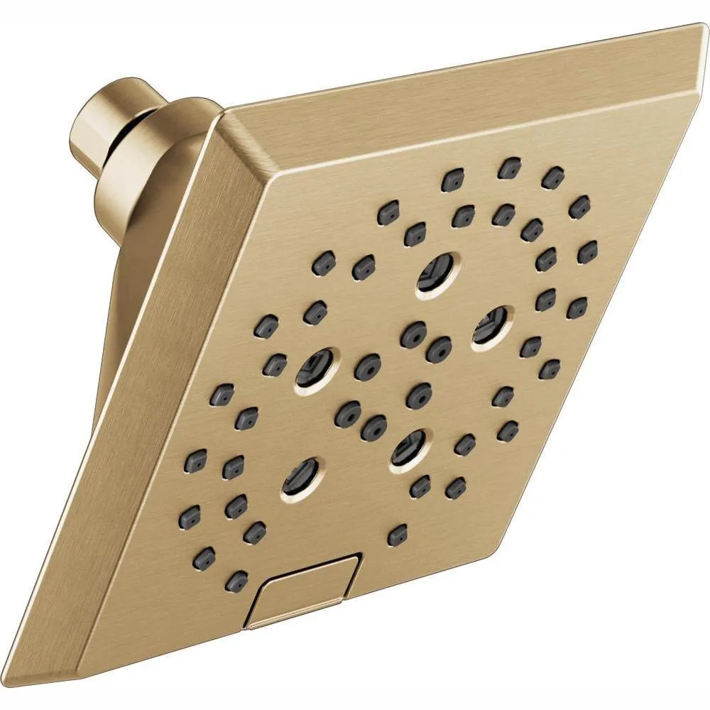Pivotal 5-Spray 5.8 in. Single Wall Mount Fixed Rain H2Okinetic Shower Head in Matte Black, photo 13 of 18