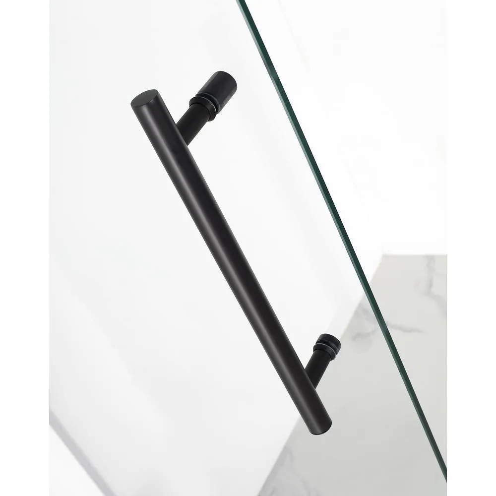 Kamaya 44 - 48 in. x 76 in. Completely Frameless Sliding Shower Door in Matte Black, Left Opening, photo 5 of 8