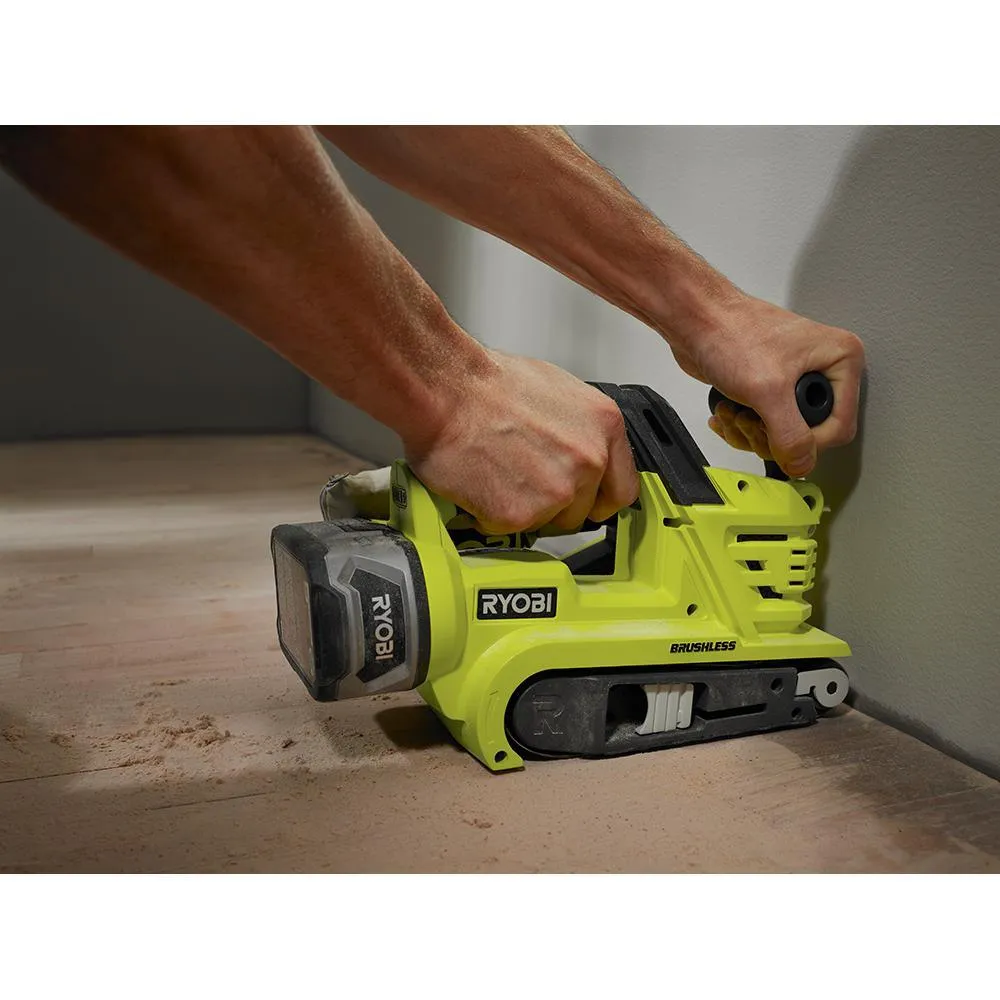 RYOBI 18-Volt ONE+ Cordless Brushless 3 in. x 18 in. Belt Sander with 4.0 Ah Lithium-Ion Battery, photo 9 of 13