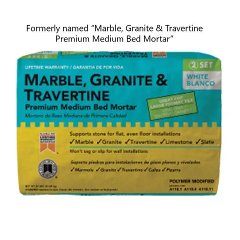Natural Stone and Large Tile 50 lbs. White Premium Mortar