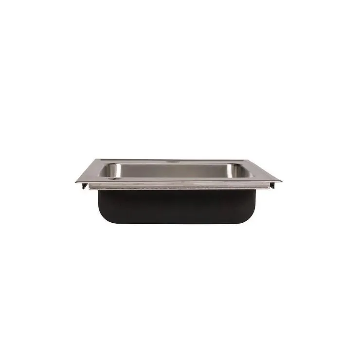 Classroom Sink, Drop-in, 17 in. x 25 in. 1-Compartment, ADA, SS, L/R Faucet Ledges, 4.5 in. Deep, Drain Center Rear, photo 3 of 6