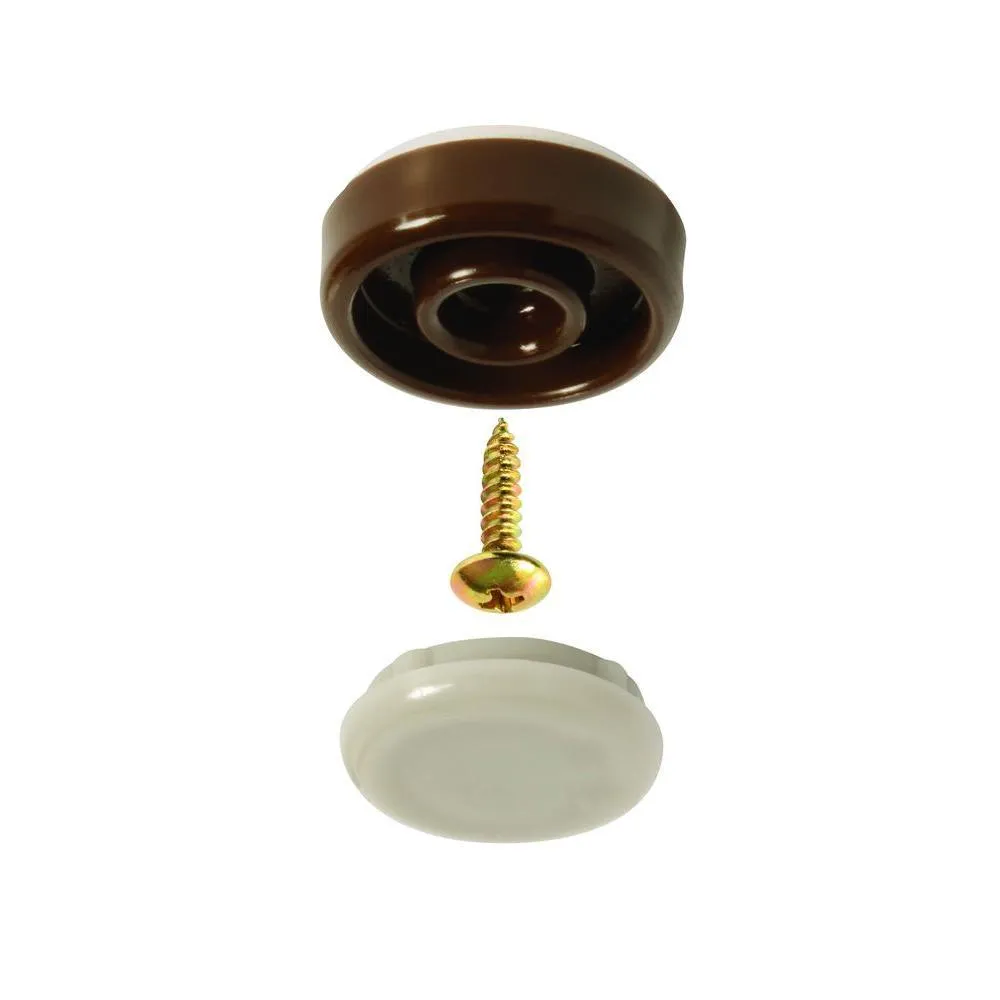 SlipStick 1 in. Round Chocolate Brown Self Stick or Screw On Floor Protector Chair Glides/Slider Feet (Set of 8), photo 4 of 7