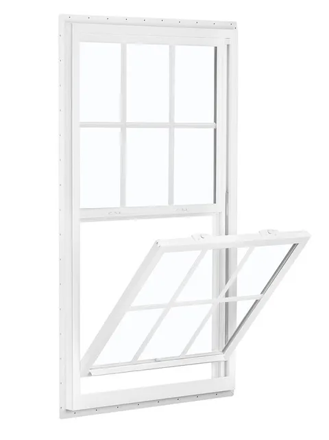 150 Series New Construction 31-1/2 × 59-1/2 × 3-1/4 in Jamb White Vinyl Low-e Argon Single Hung Window with Grids Half Screen Included