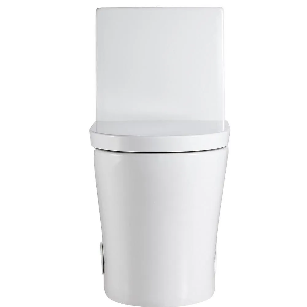 1-Piece 1.28 GPF Dual Flush High Efficiency Elongated Toilet in White, Seat Included, photo 2 of 7