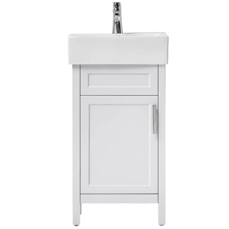 Arvesen 18 in. W x 12 in. D Bath Vanity in Tobacco with Vitreous China Vanity Top in White, photo 2 of 3