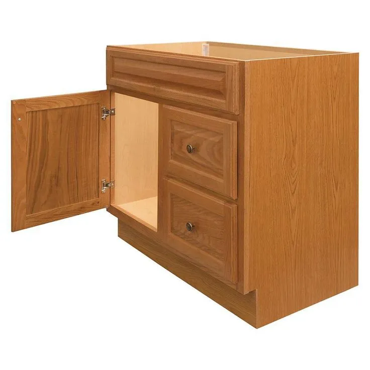 Hampton Bay Hampton 36 in. W x 21 in. D x 33.5 in. H Bathroom Vanity Cabinet Only in Oak, photo 5 of 17