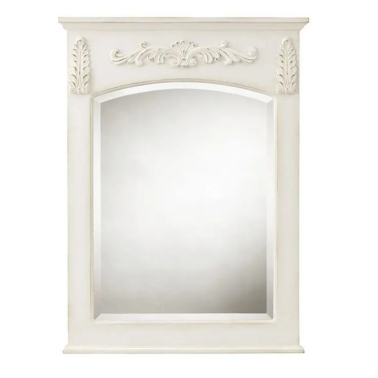 22 in. W x 32 in. H Framed Rectangular Bathroom Vanity Mirror in Antique Cherry, photo 3 of 5