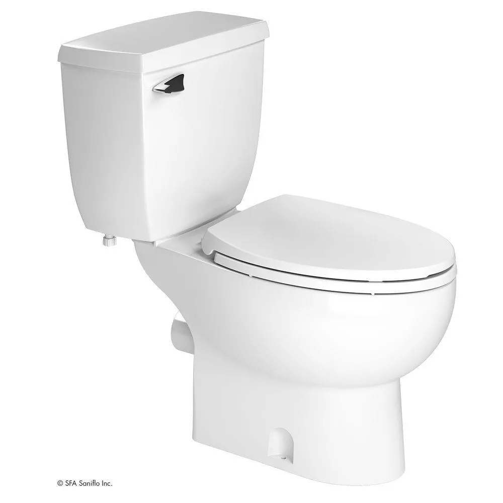 SaniAccess3 2-Piece 1.280 GPF Single Flush Elongated Toilet with.5 HP Macerating Pump in White, photo 6 of 10
