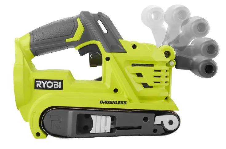 RYOBI 18-Volt ONE+ Cordless Brushless 3 in. x 18 in. Belt Sander (Tool Only) with Dust Bag and 80-Grit Sanding Belt, photo 4 of 8