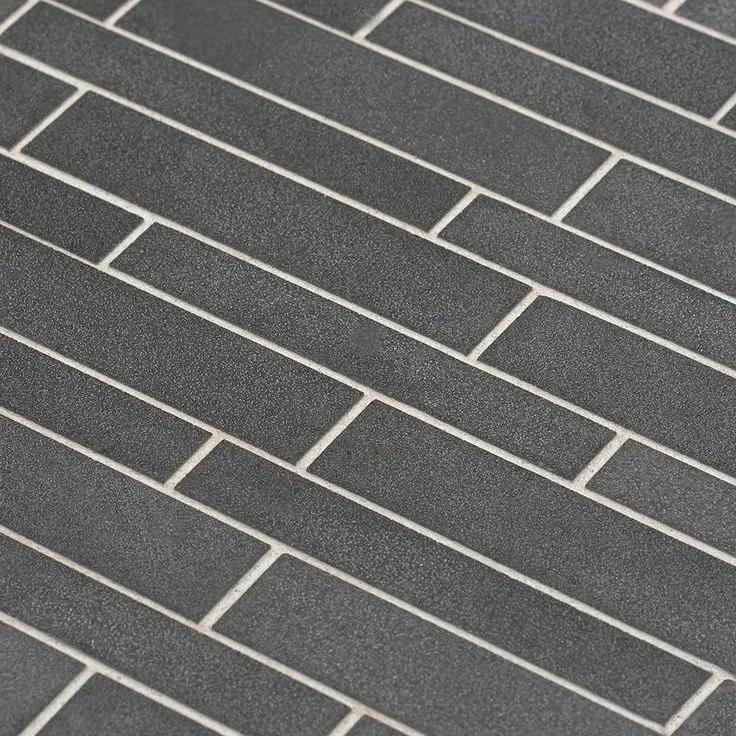 Jeffrey Court Tarmac Gray 10 in. x 11.875 in. x 8 mm Interlocking Honed Natural Stone Mosaic Tile, photo 2 of 3