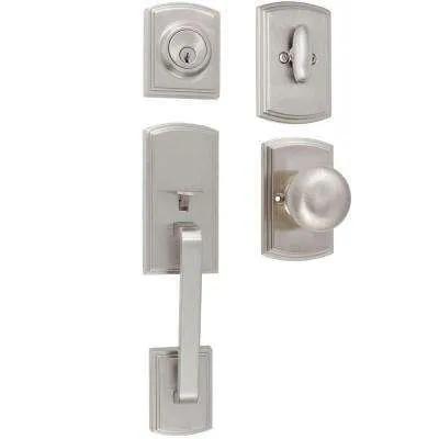 Sandstone Vintage Bronze Single-Cylinder Keyed Entrance Leverset with Deadbolt