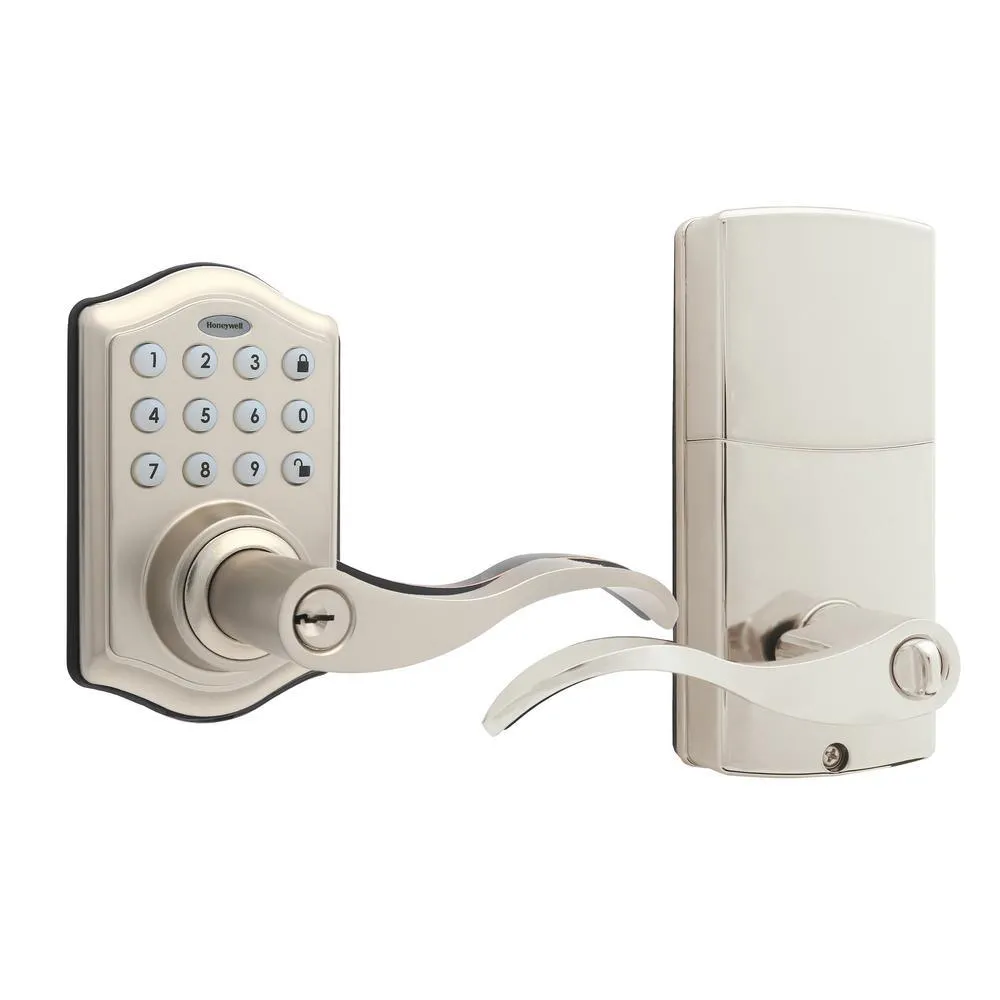 Satin Nickel Keypad Electronic Door Lever Entry Lock, photo 4 of 7