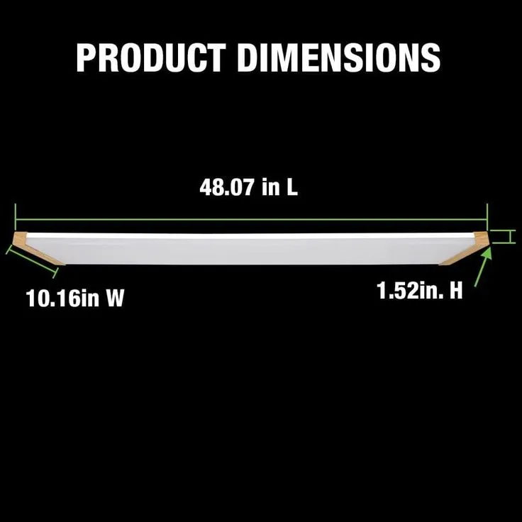 Commercial Electric 48 in. x 10 in. 4200 Lumens Light Oak Wood Painted End Caps Integrated LED Panel Light Selectable CCT Kitchen Lighting, photo 2 of 9
