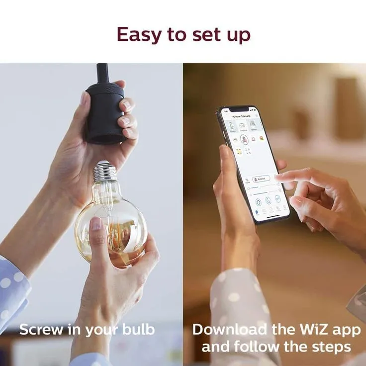 Philips Amber G25 LED 40W Equivalent Dimmable Smart Wi-Fi Wiz Connected Wireless Light Bulb, photo 5 of 7