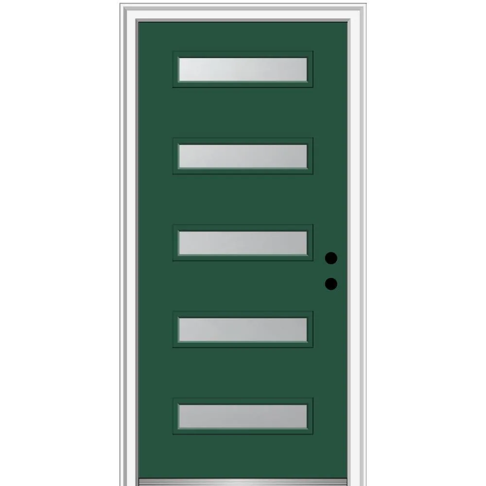 MMI Door 36 in. x 80 in. Davina Right-Hand Inswing 5-Lite Frosted Glass Painted Steel Prehung Front Door on 4-9/16 in. Frame, photo 28 of 42