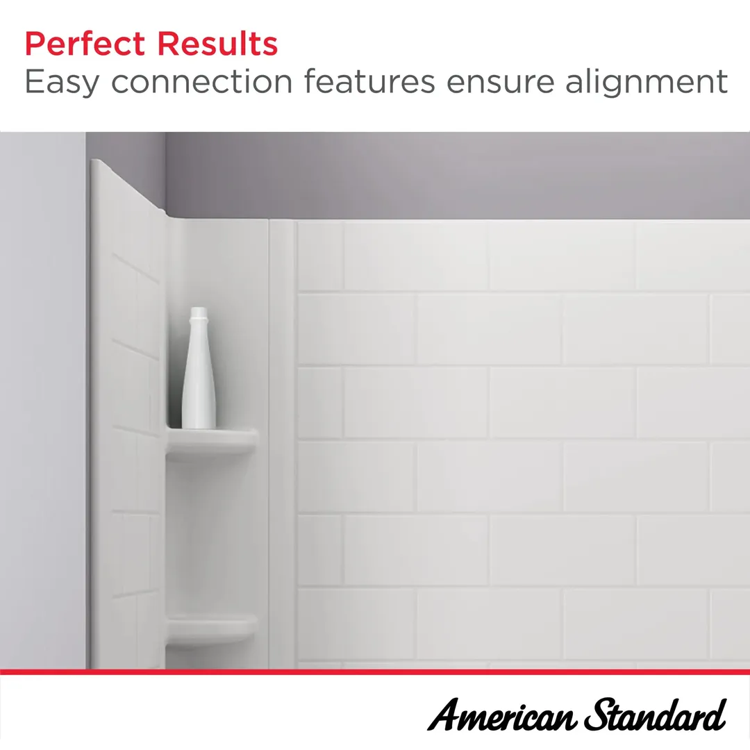 American Standard Ovation Curve 60 in. W x 60 in. H 3-Piece Glue-Up Alcove Tub Surrounds, Arctic White, photo 4 of 8