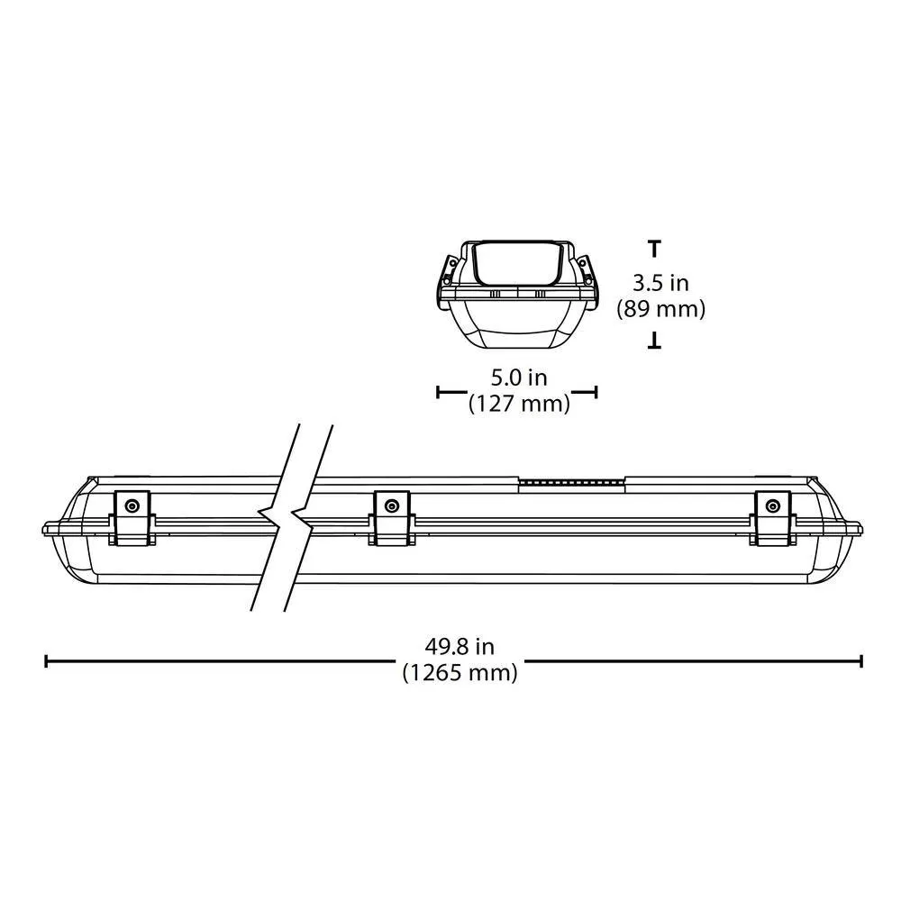 VT3 4 ft. 250-Watt Equivalent Integrated LED White Strip Light Fixture, 4000K, photo 5 of 9
